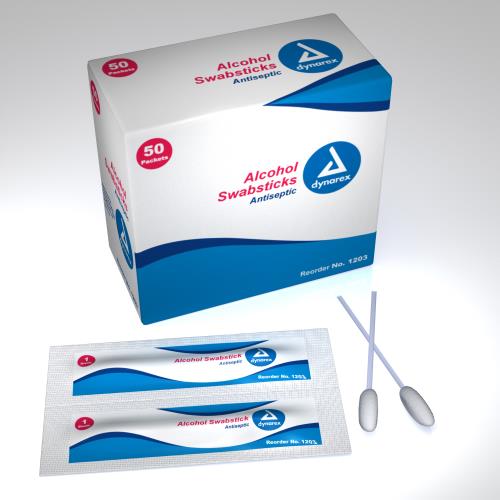 ALCOHOL SWABSTICKS 50/BX 10/CS