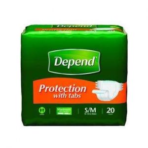 BRIEFS DEPEND,TABS SM/MD 60/C