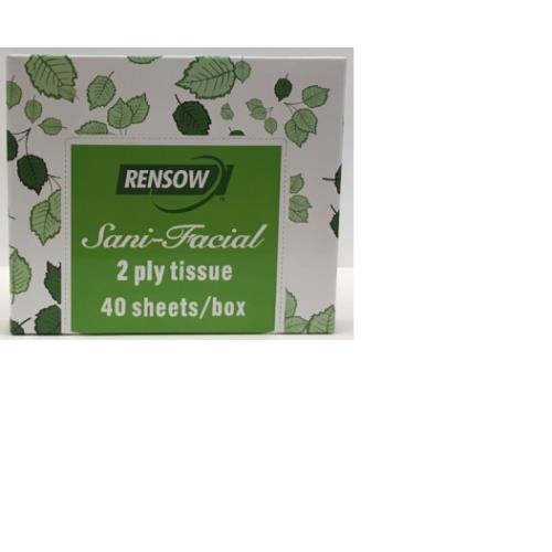 TISSUE FACIAL 2PLY 5X8 40/BOX