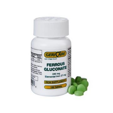 FERROUS GLUCONATE 240MG 100/BT