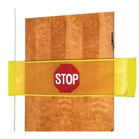 STOP BANNER SIGN MESH YELLOW
