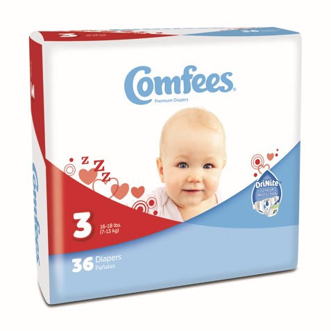 DIAPERS BABY COMFEES SZ 3