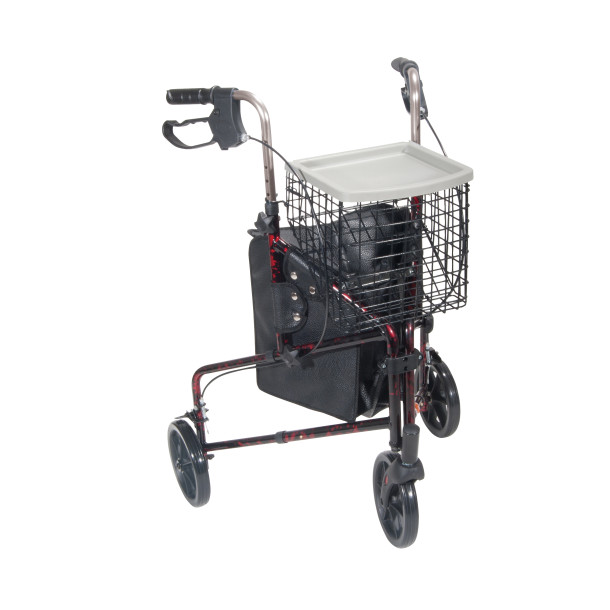 ROLLATOR 3-WHEEL ALUMINUM RED